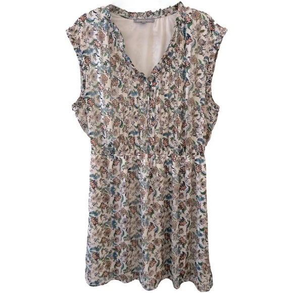Daniel Rainn Dresses & Skirts - DANIEL RAINN • Multicolor Floral Print Button Up Sleeveless Ruffle Detail Dress